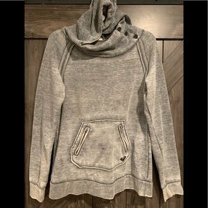 ROXY washed gray hooded sweatshirt